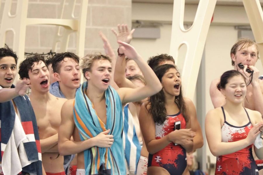 Independence Swim cheers for fellow swimmers on Jan. 4 2020.