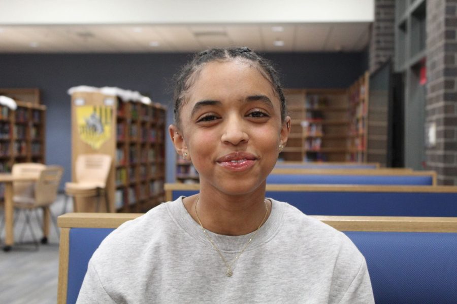 Junior Rana Magzoub sits in the library as she shares details about her life. “We moved here for more of an opportunity, especially education-wise. Our parents are very open and they really want us to have the highest and best education that they possibly can give us,” Magzoub said. 