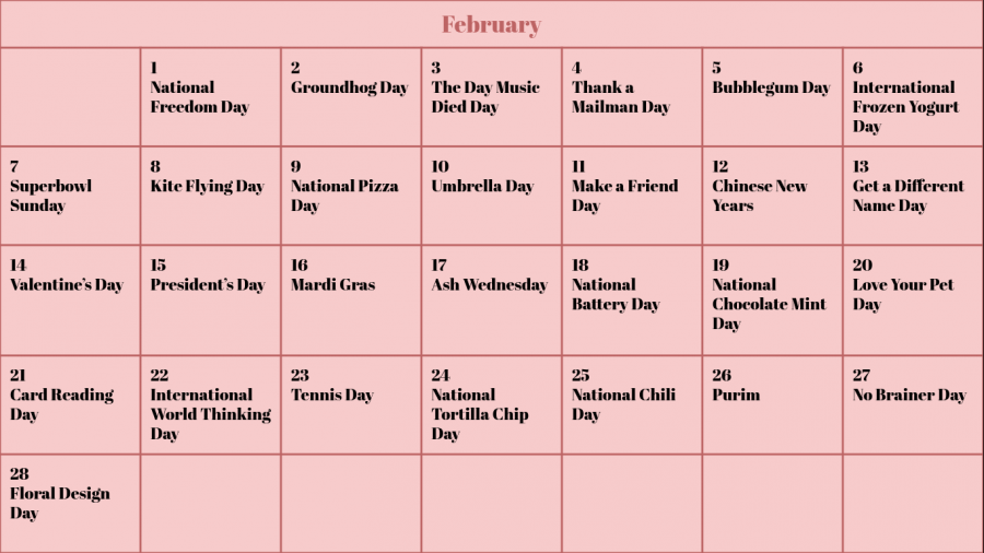 Everyday is a holiday: February and January