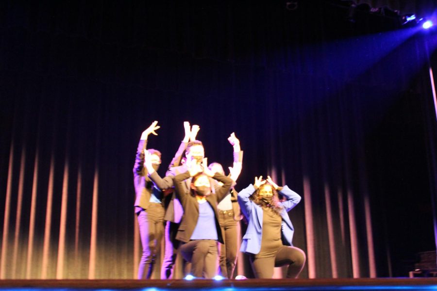 Indy K-Pop Club’s performing group strikes the final pose of their Indy Live performance.